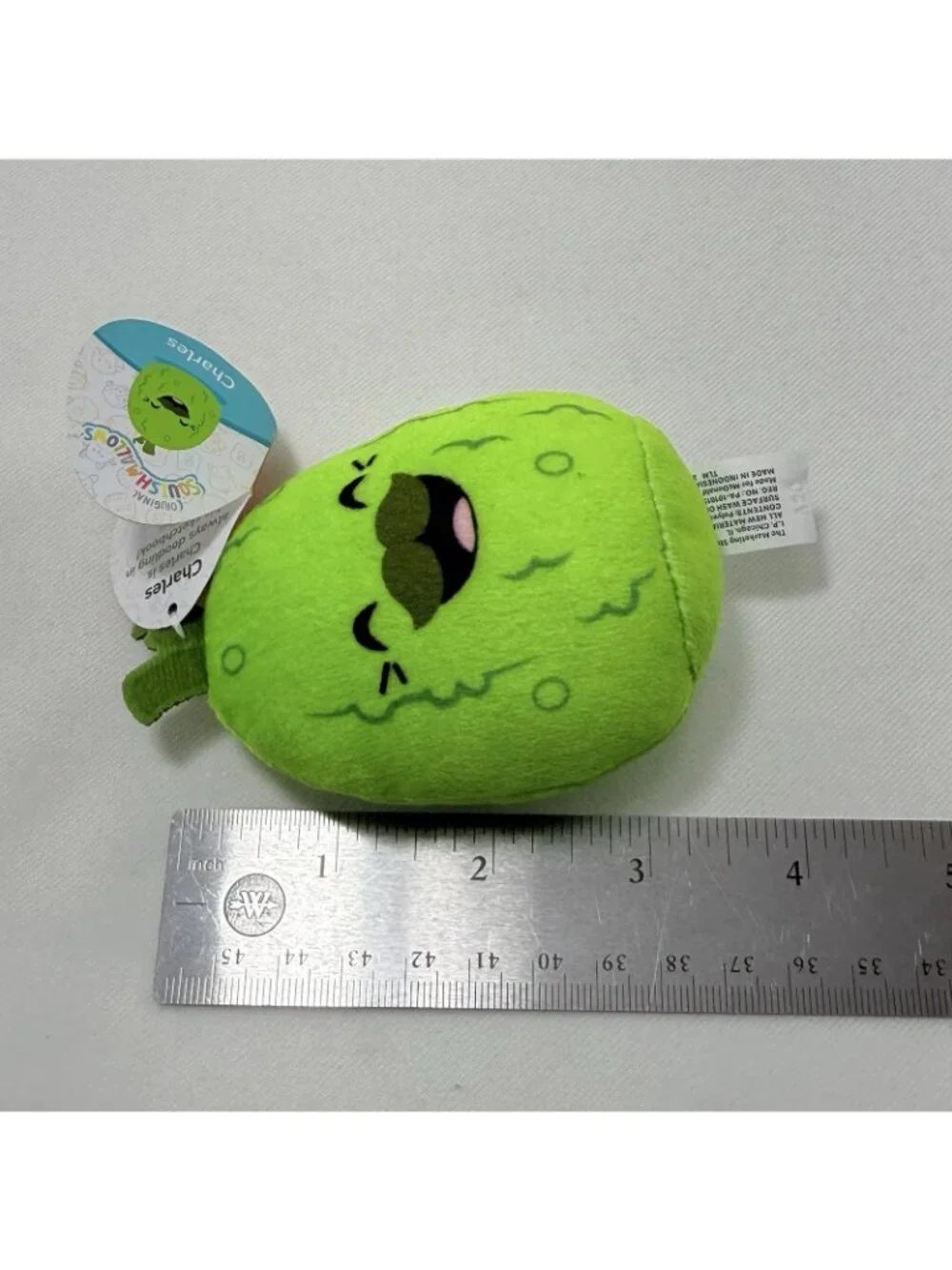 McDonald Squishmallows Charles Pickle Mustache Plush Toy Mini Happy Meal Squishy